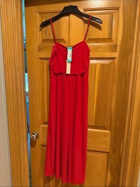 Bright Red Spaghetti Strap Maxi Dress
